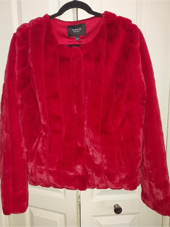 torrid Jackets & Blazers - SUPER SOFT SZ 1 TORRID Red Faux Fur Jacket - Women's Cozy Coat